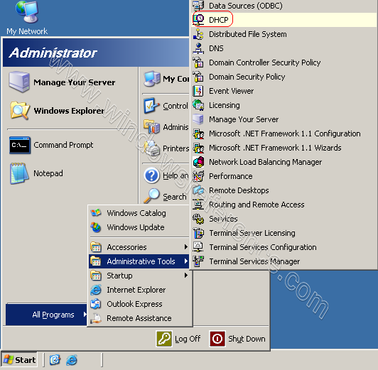 Настройка dhcp windows server 2003